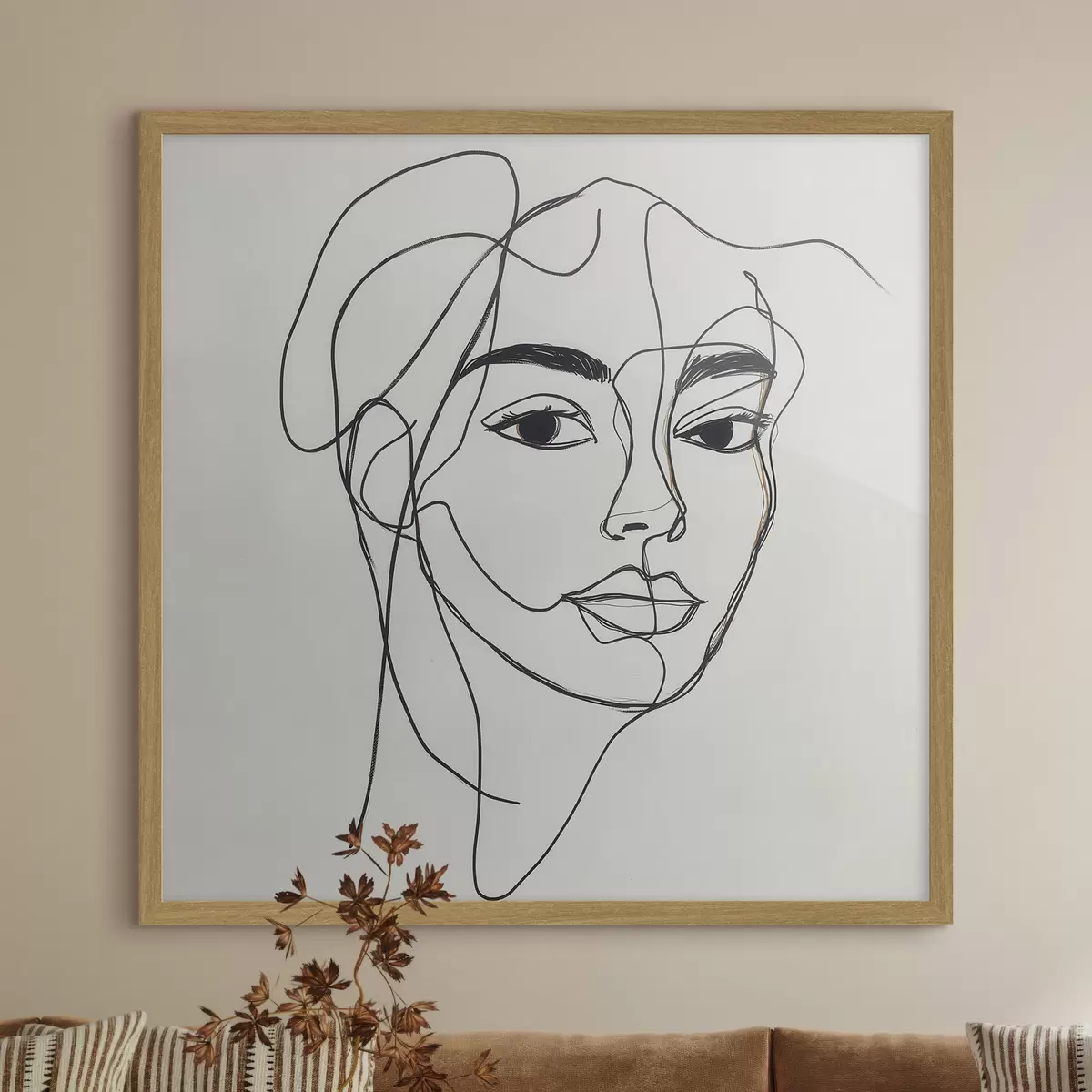 Plakat Liniowy portret twarzy f51001