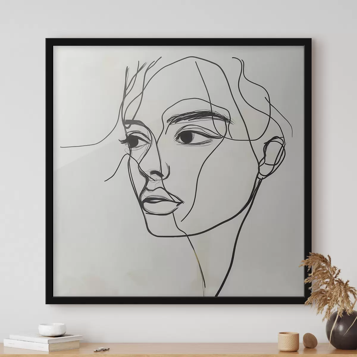 Plakat Liniowy portret twarzy f51002
