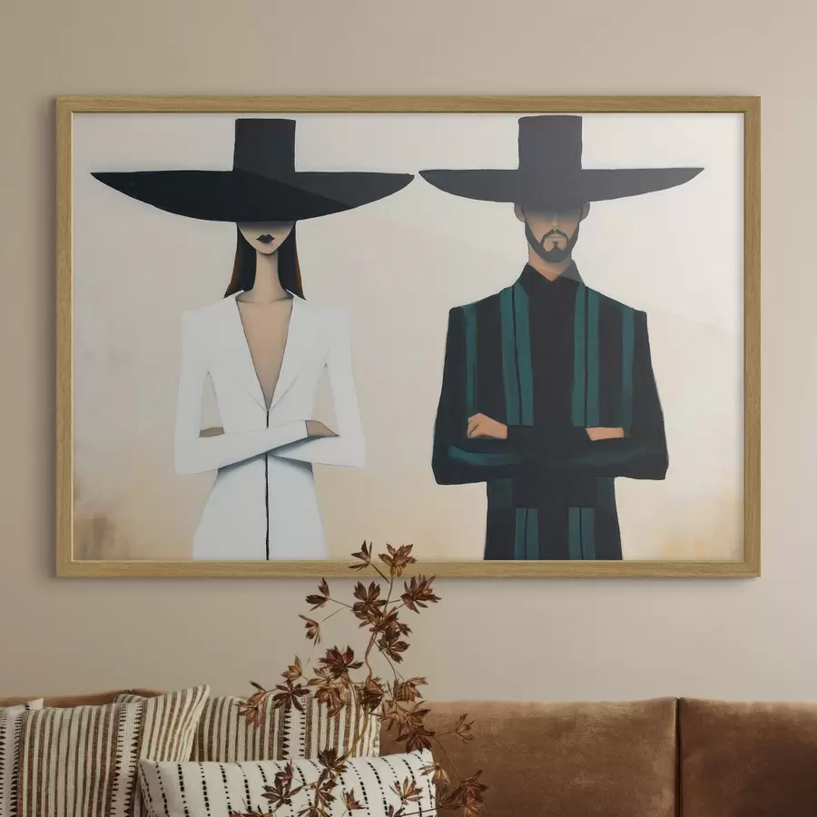 Fototapeta Para w kapeluszach z szerokimi rondami f51003