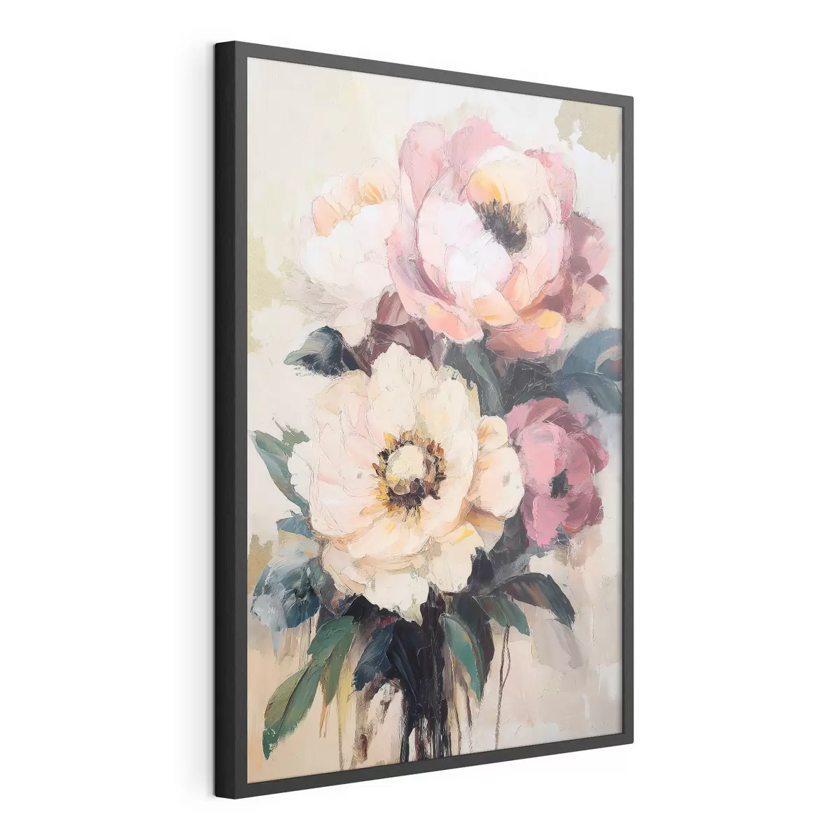 Plakat Różowe i kremowe piwonie f51007