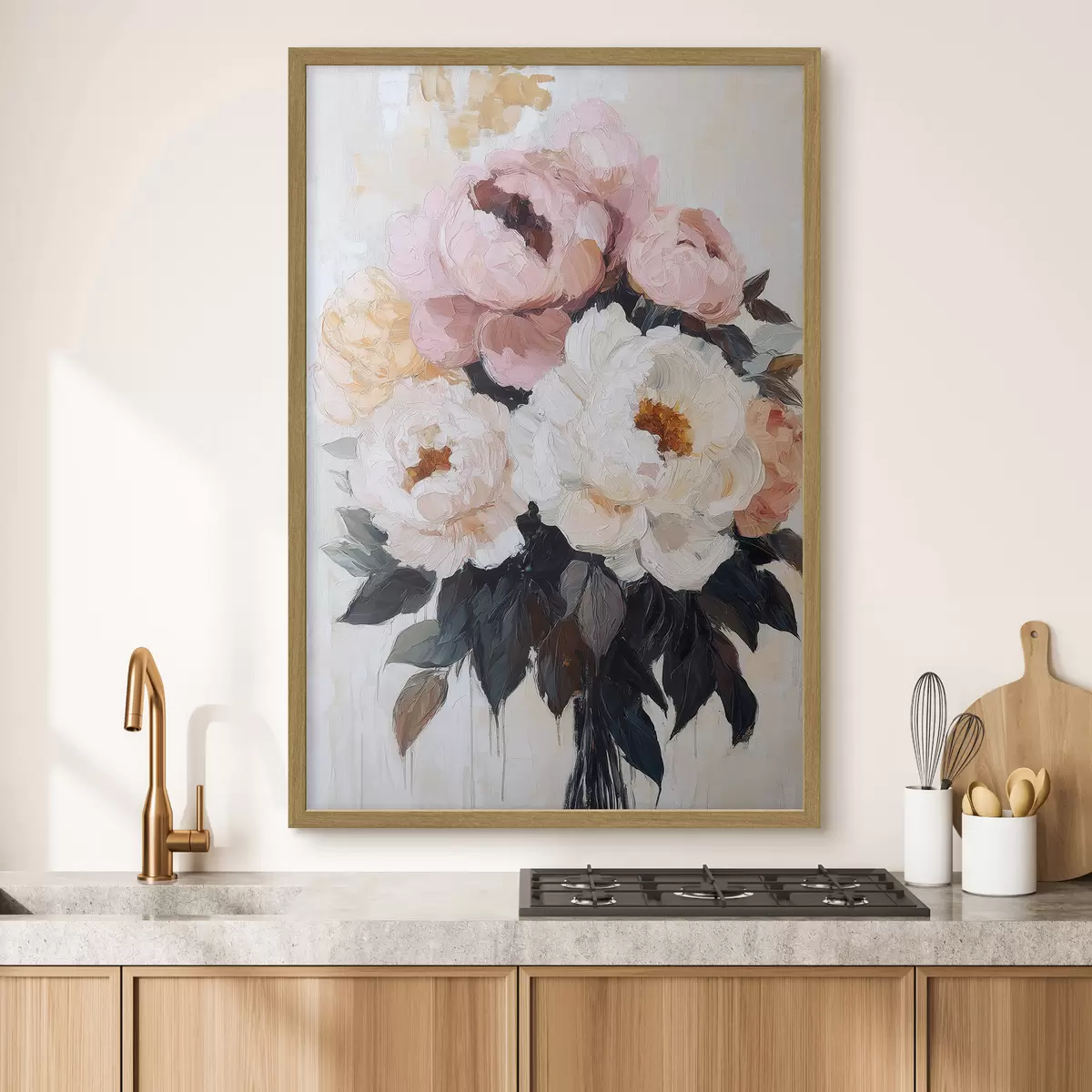 Plakat Bukiet różowych i białych piwonii f51008