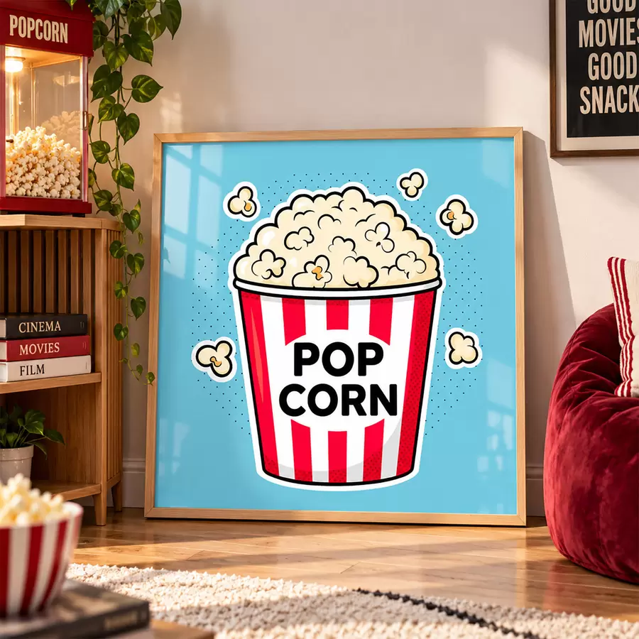 Fototapeta Czas na przekąskę z pysznym popcornem f50791