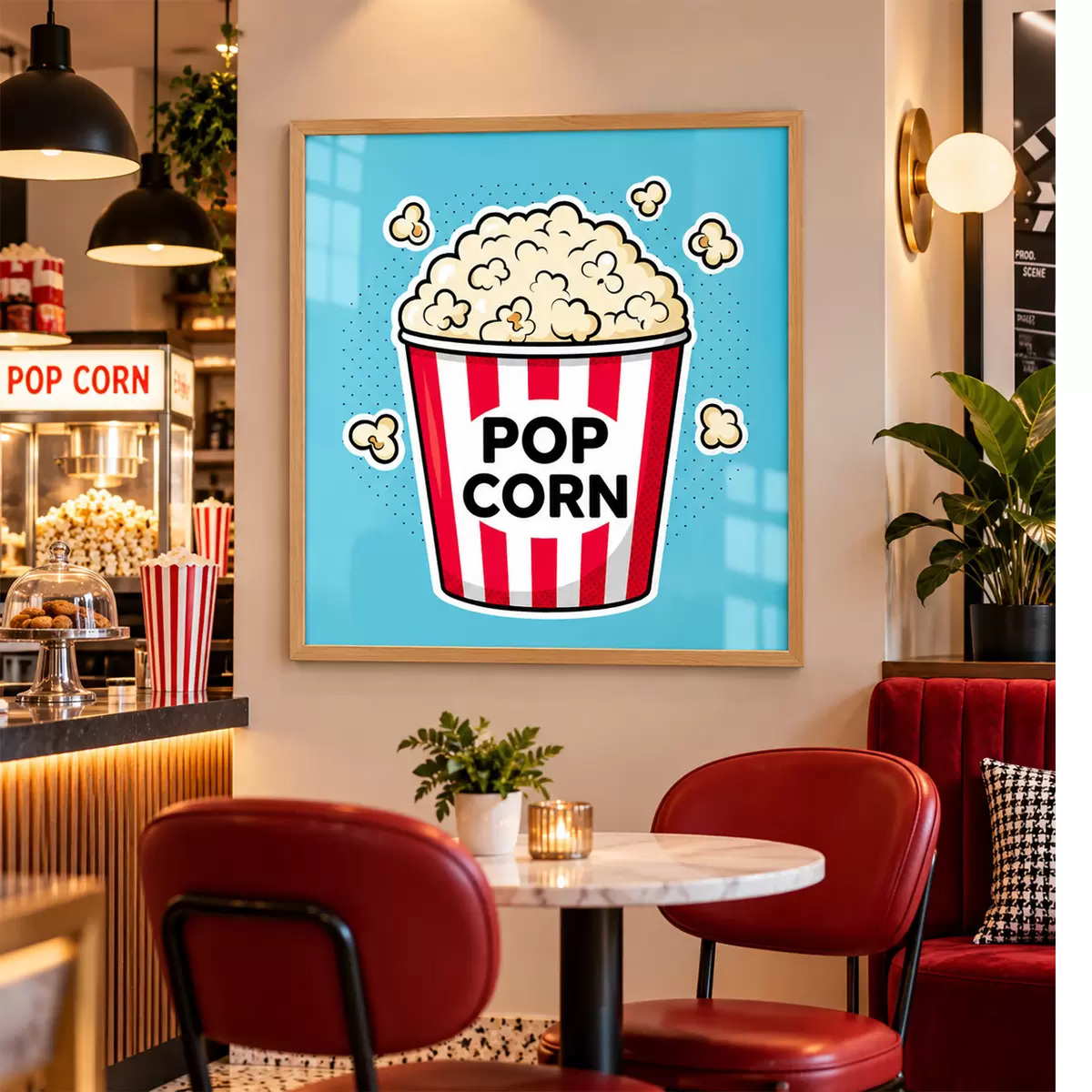 Plakat Czas na przekąskę z pysznym popcornem f50791