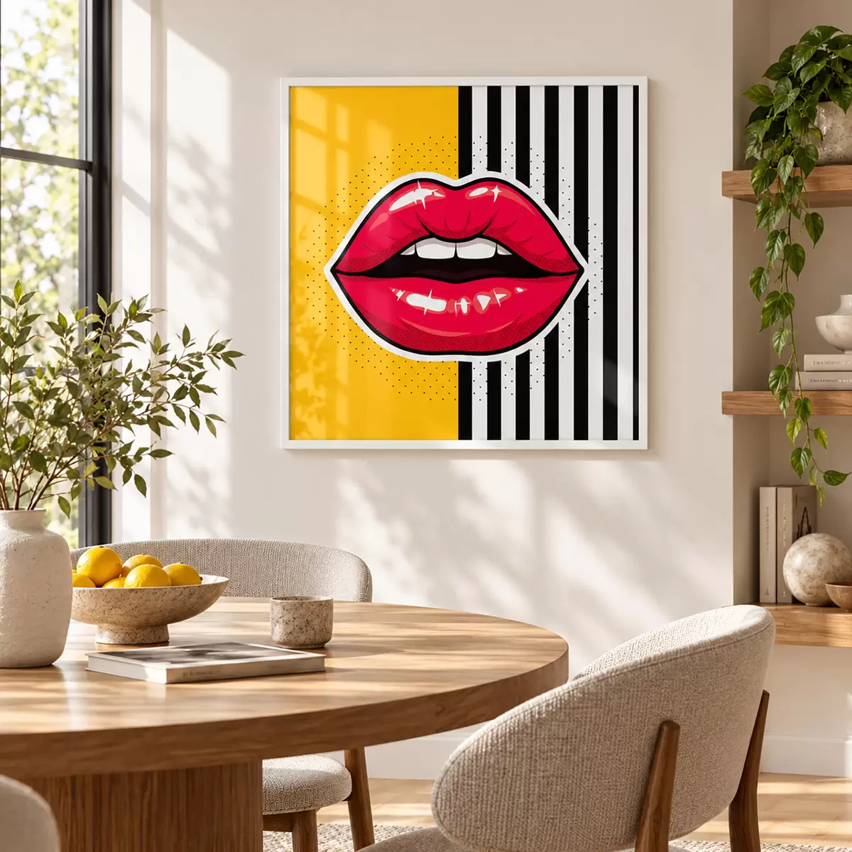 Plakat Wyraziste usta na żywym tle f50790