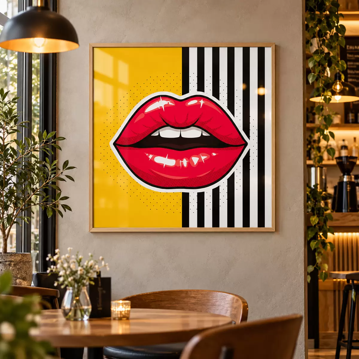 Plakat Wyraziste usta na żywym tle f50790