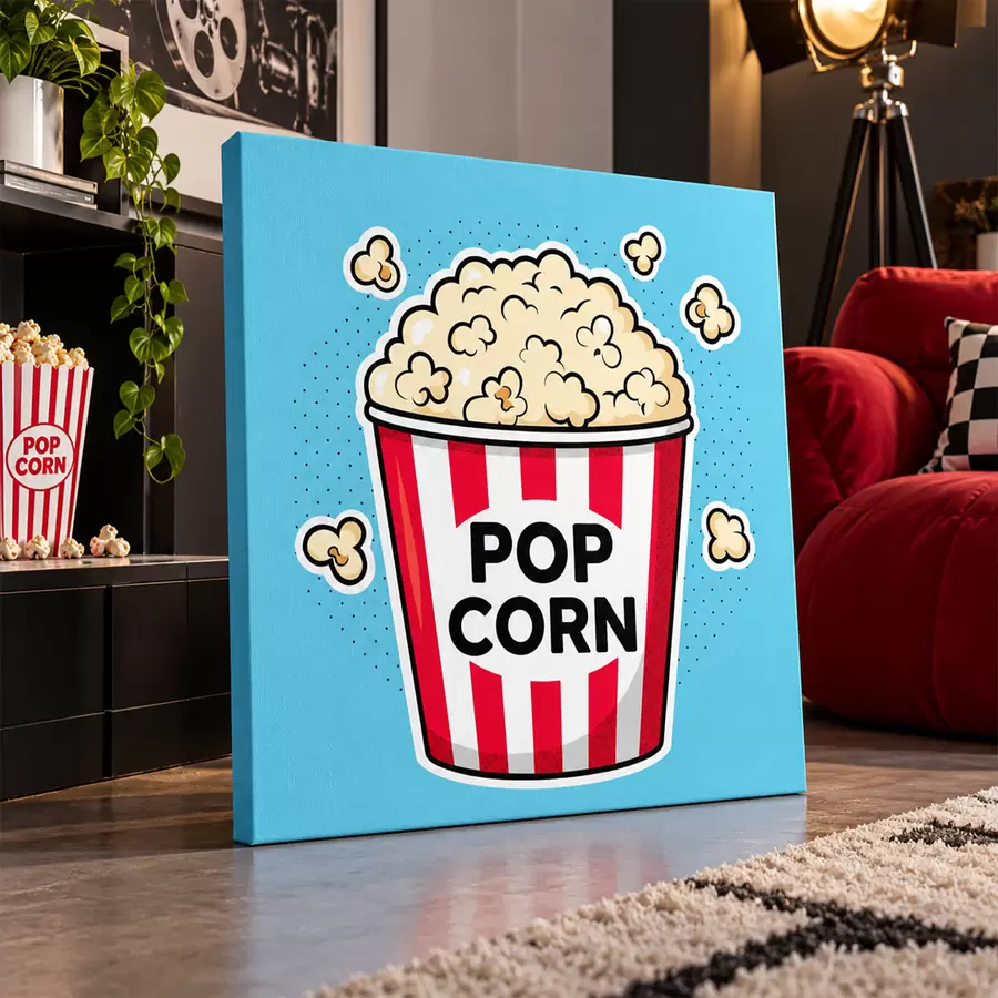 Obraz Czas na przekąskę z pysznym popcornem s50791