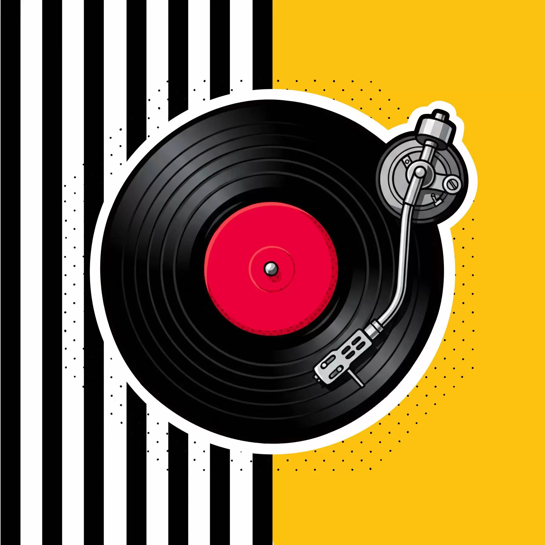 Fototapeta Stylowy gramofon w żywych kolorach f50789