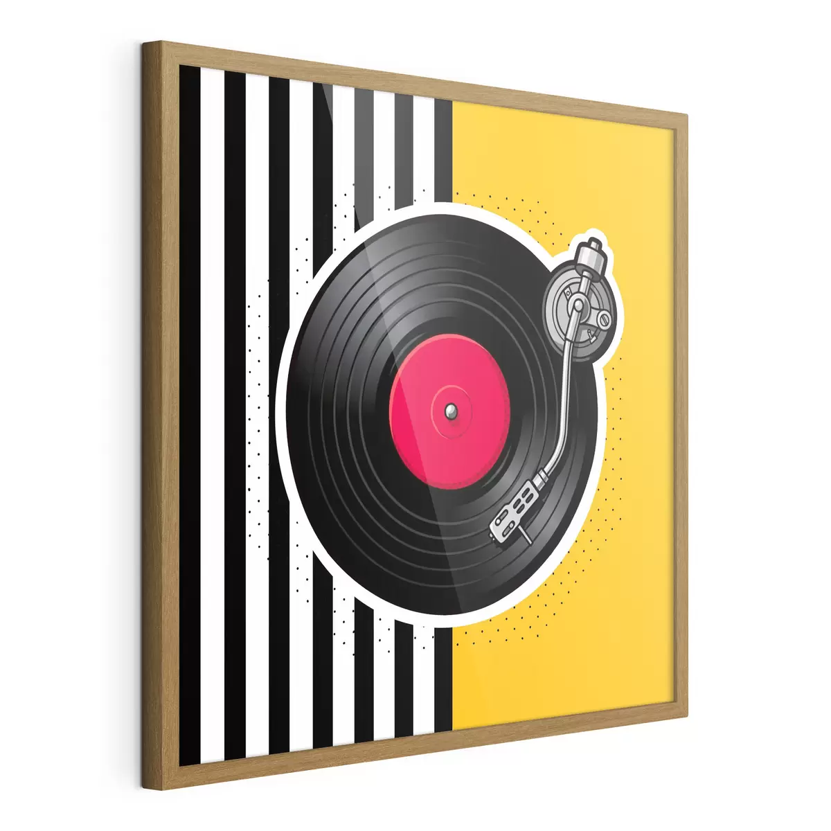Plakat Stylowy gramofon w żywych kolorach f50789
