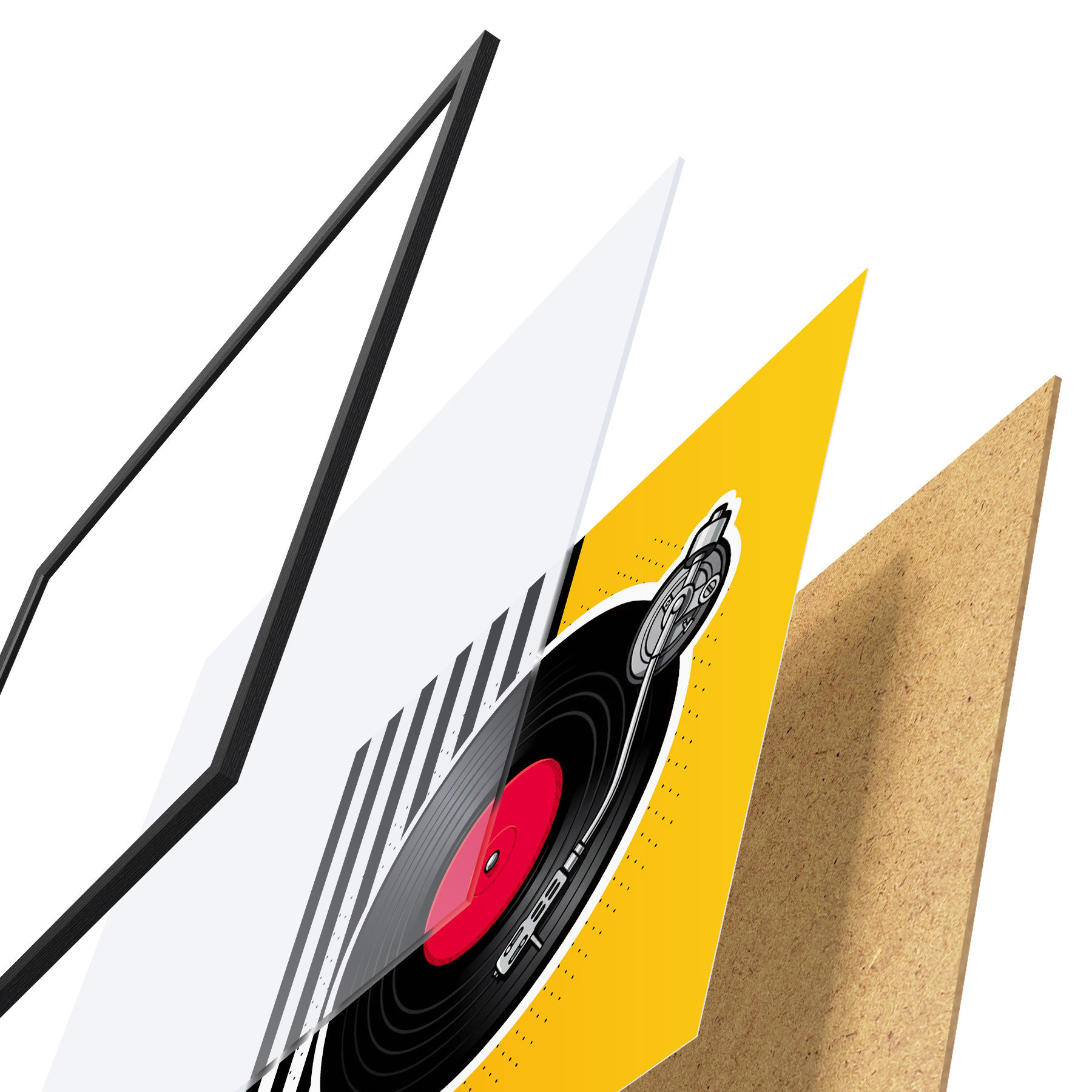 Plakat Stylowy gramofon w żywych kolorach f50789