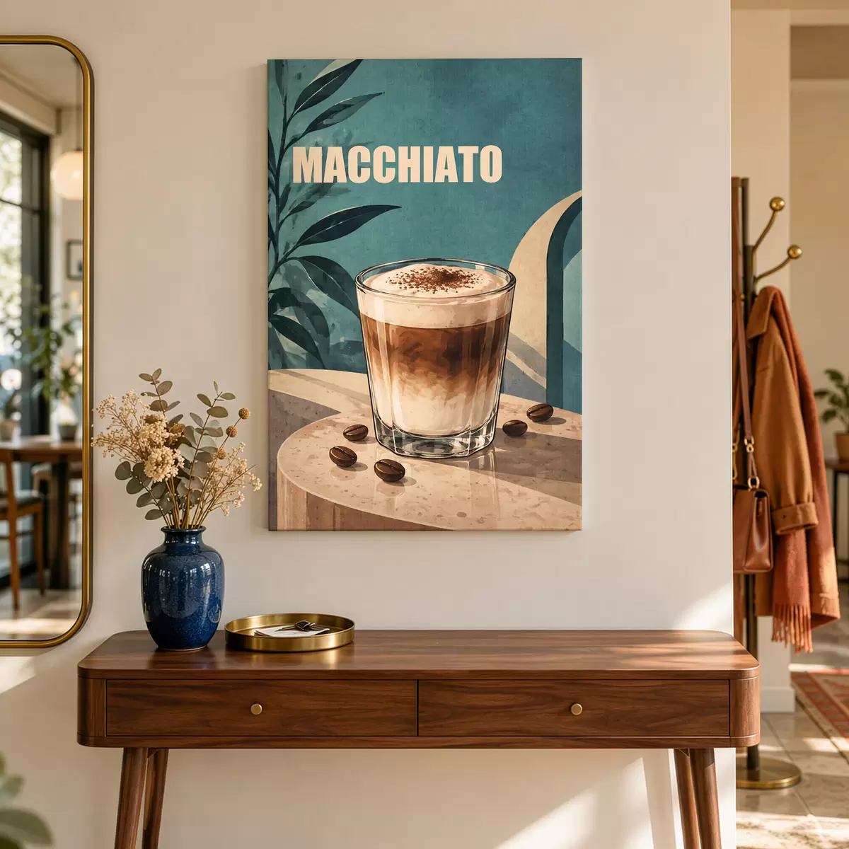 Obraz Pyszne macchiato w słoneczny dzień s50875