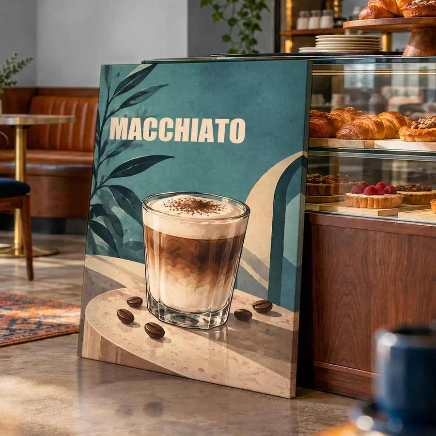Obraz Pyszne macchiato w słoneczny dzień s50875