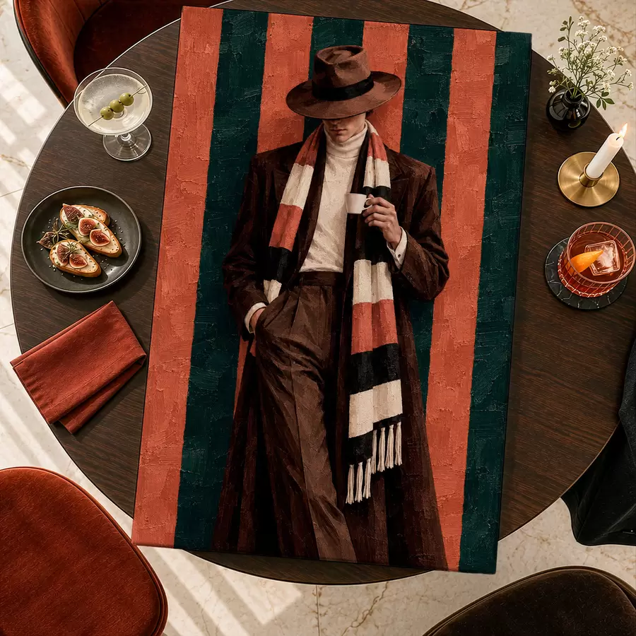Obraz Stylowa elegancja w tętniącej życiem scenerii s50884