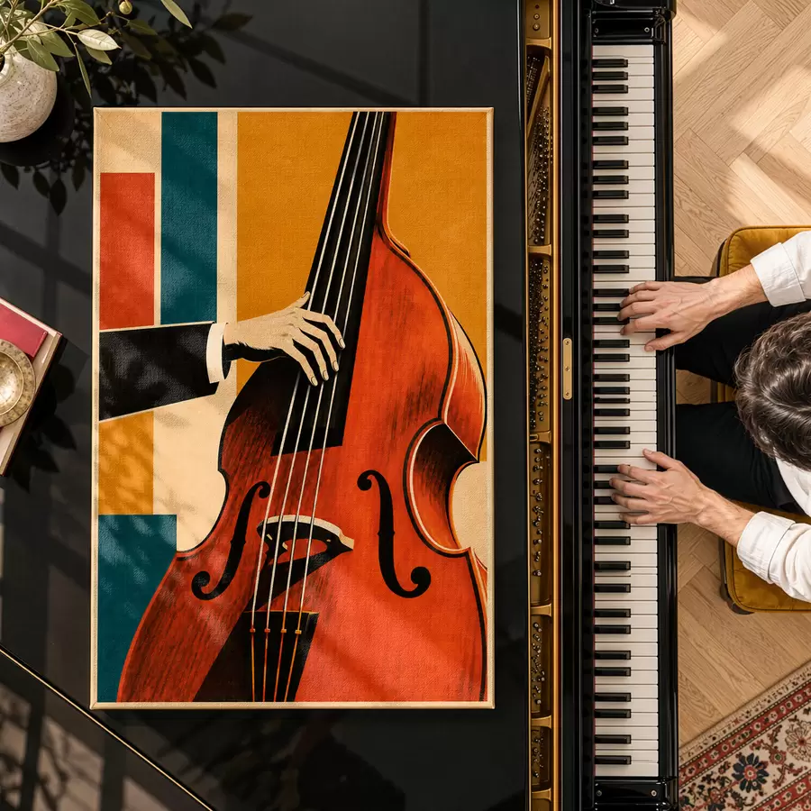 Obraz Elegancka dłoń grająca na instrumencie muzycznym s50926