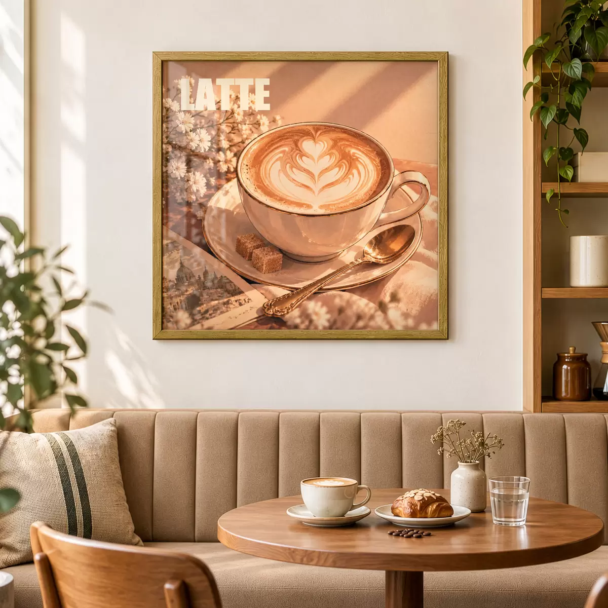 Plakat Mistrzowsko przygotowana latte w promieniach słońca f50873