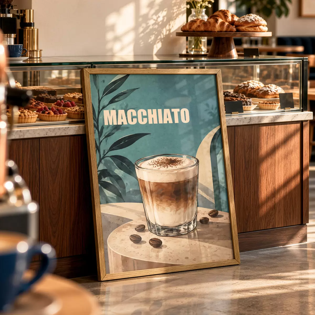Plakat Pyszne macchiato w szklance f50875