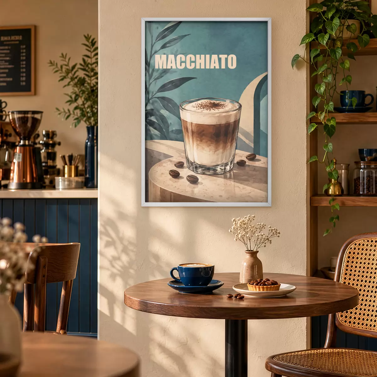 Plakat Pyszne macchiato w szklance f50875