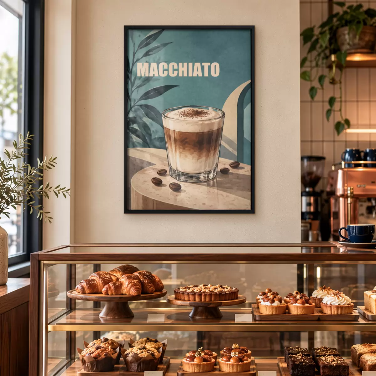 Plakat Pyszne macchiato w szklance f50875
