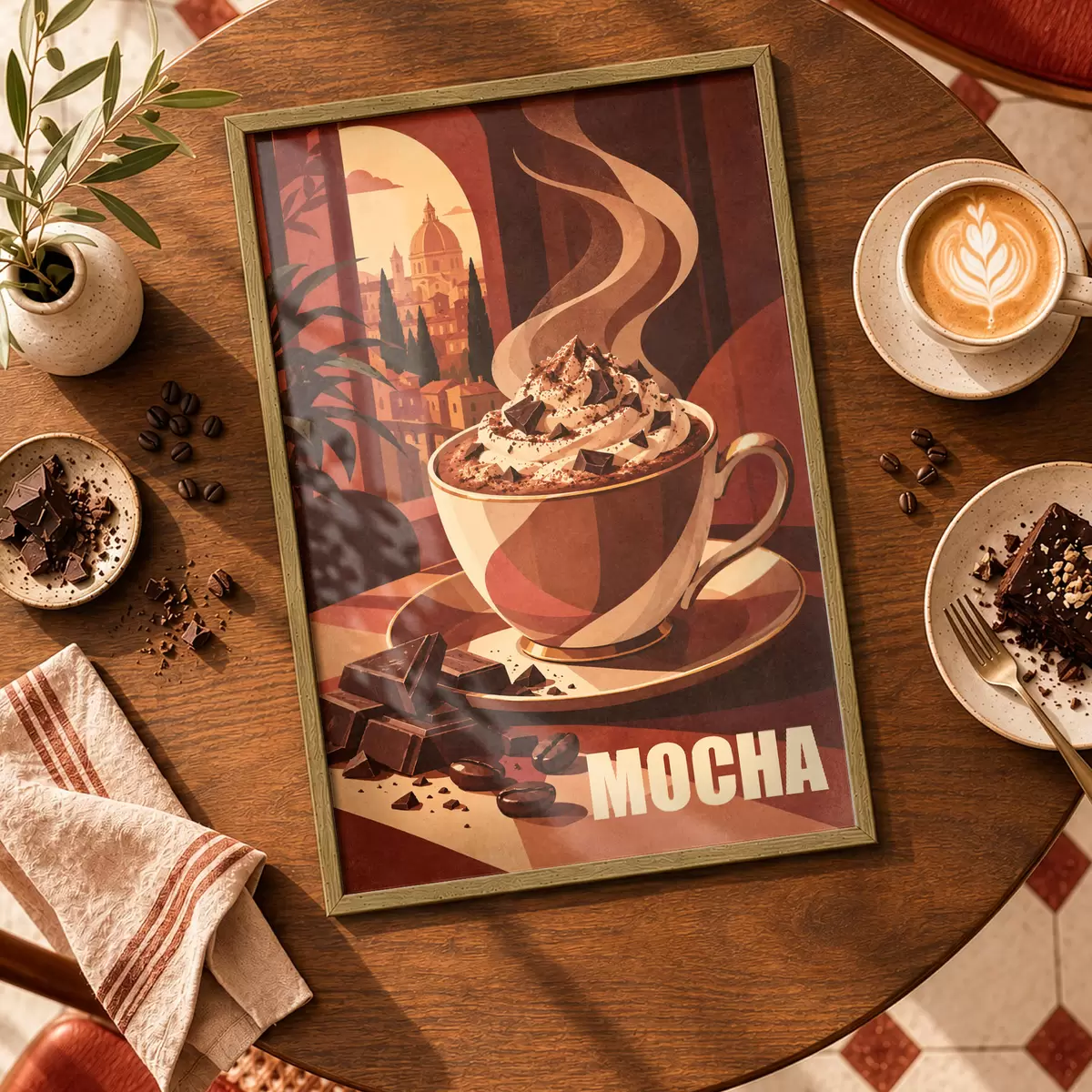 Plakat Ciepła mokka z kremową polewą f50876