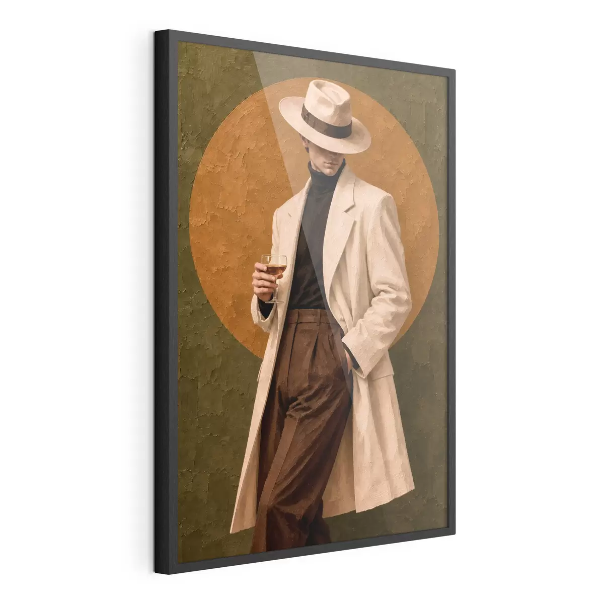 Plakat Stylowa elegancja z drinkiem w dłoni f50885