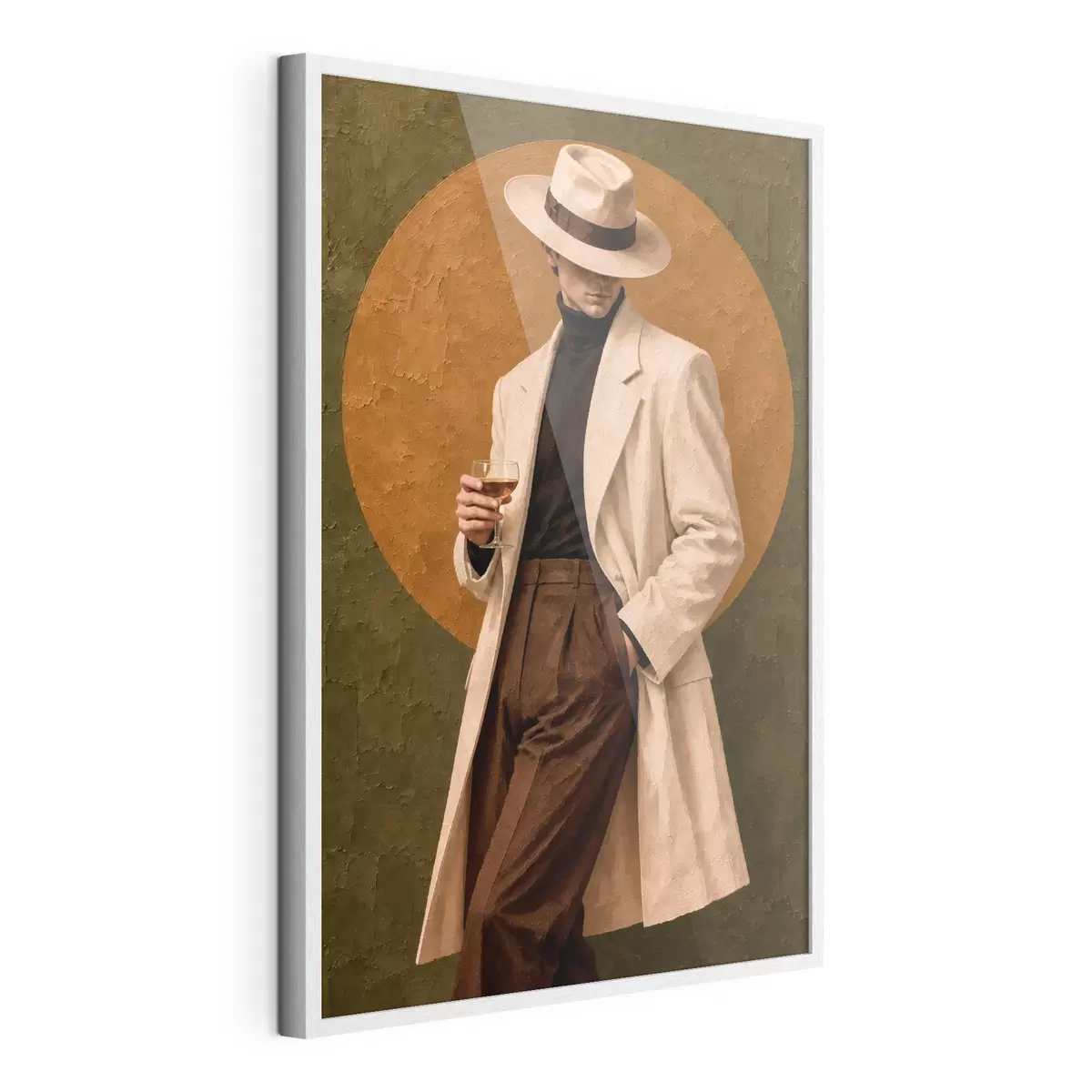 Plakat Stylowa elegancja z drinkiem w dłoni f50885