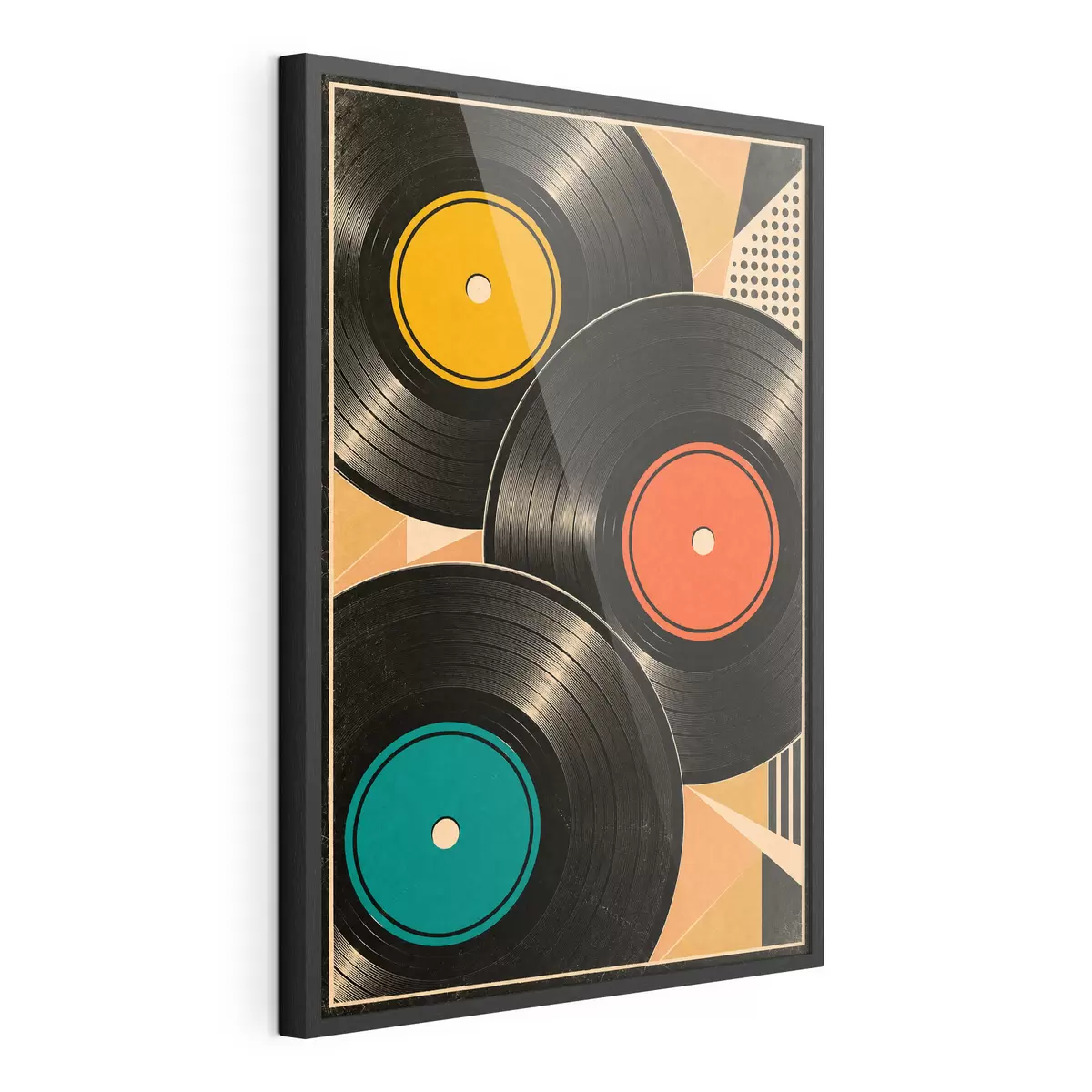 Plakat Kolorowe płyty winylowe w harmonii f50923
