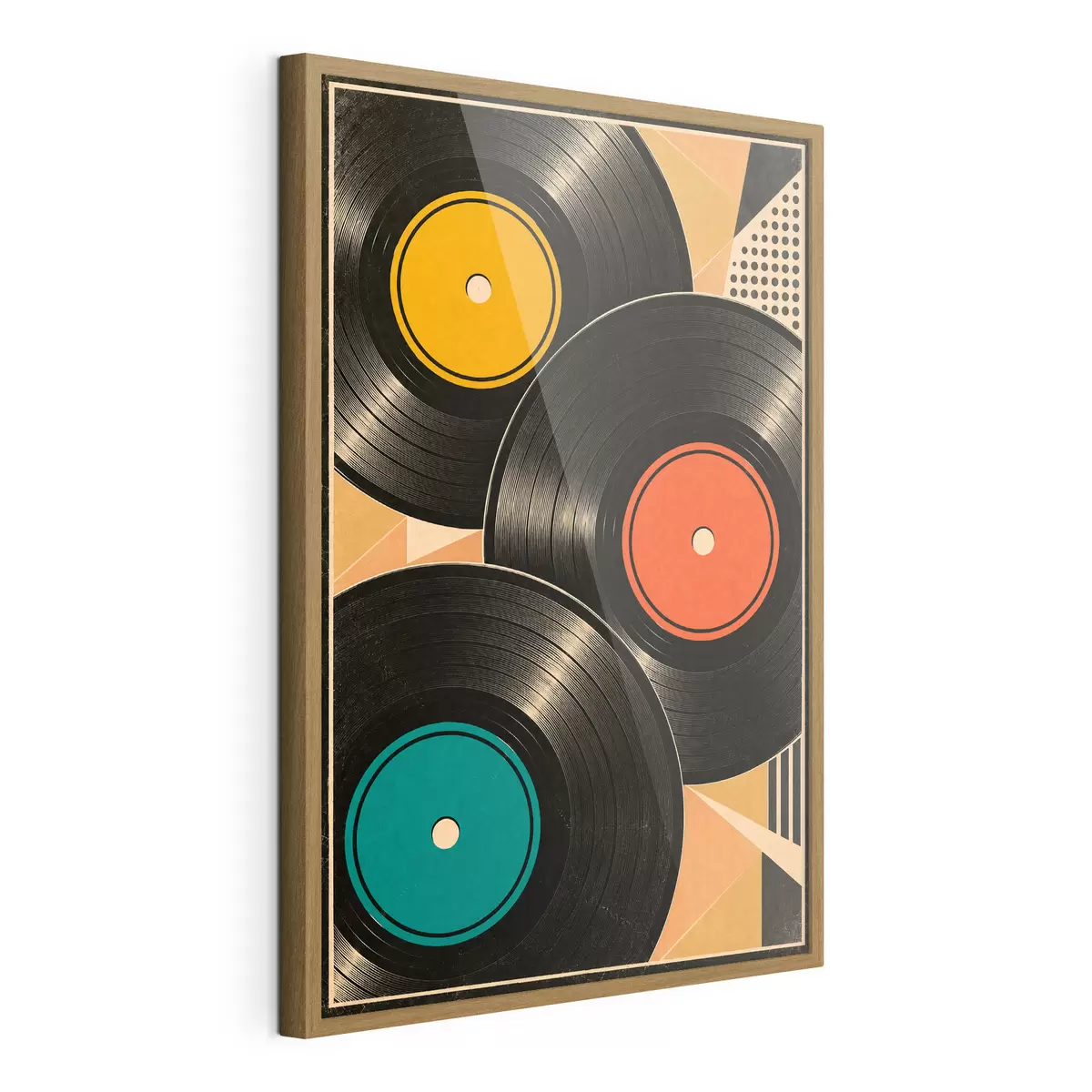 Plakat Kolorowe płyty winylowe w harmonii f50923