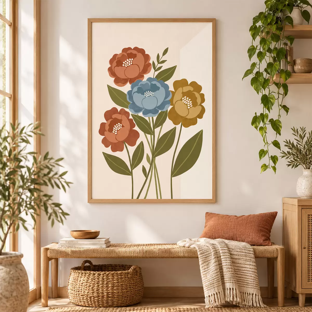 Plakat Uroczy bukiet ilustrowanych kwiatów f50730