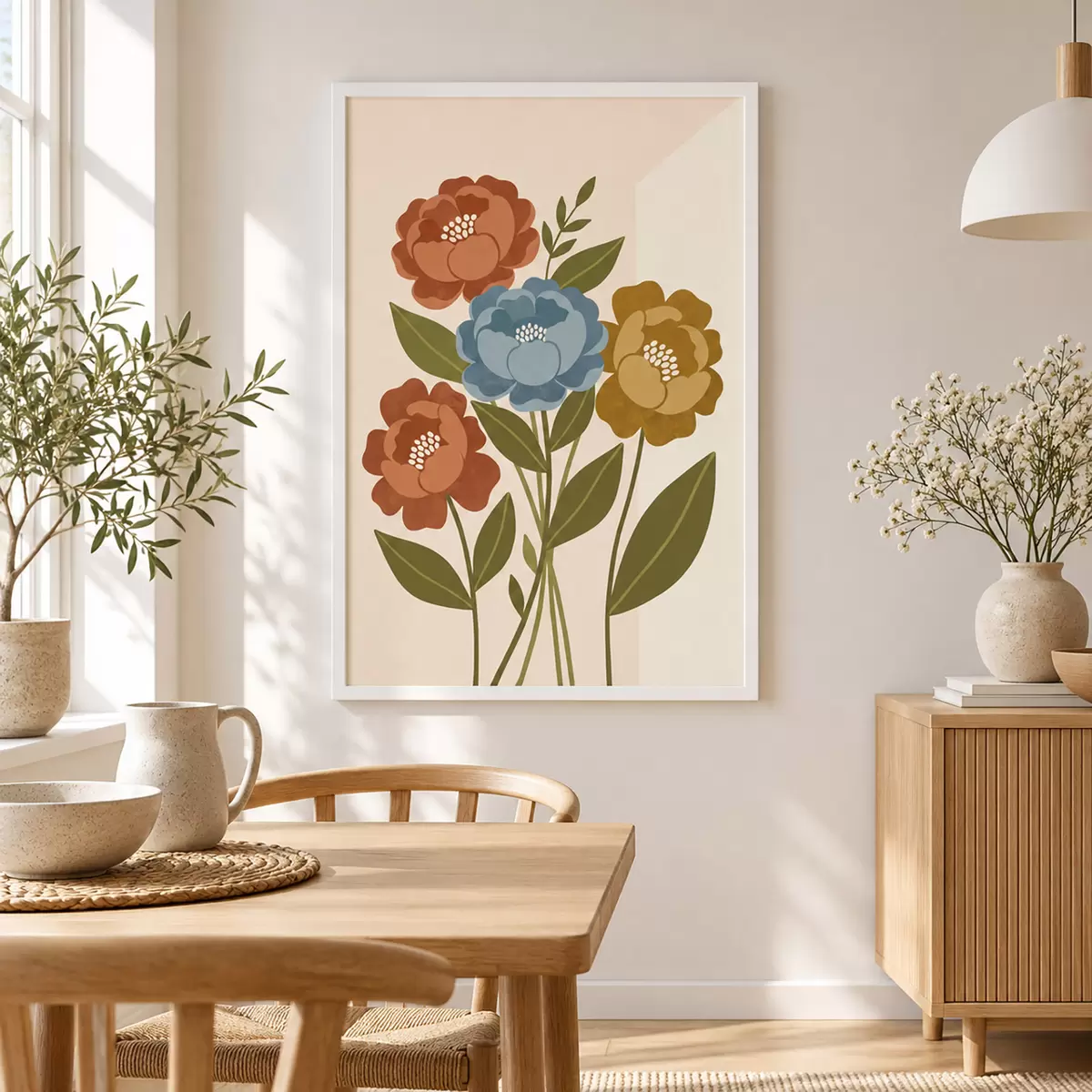 Plakat Uroczy bukiet ilustrowanych kwiatów f50730