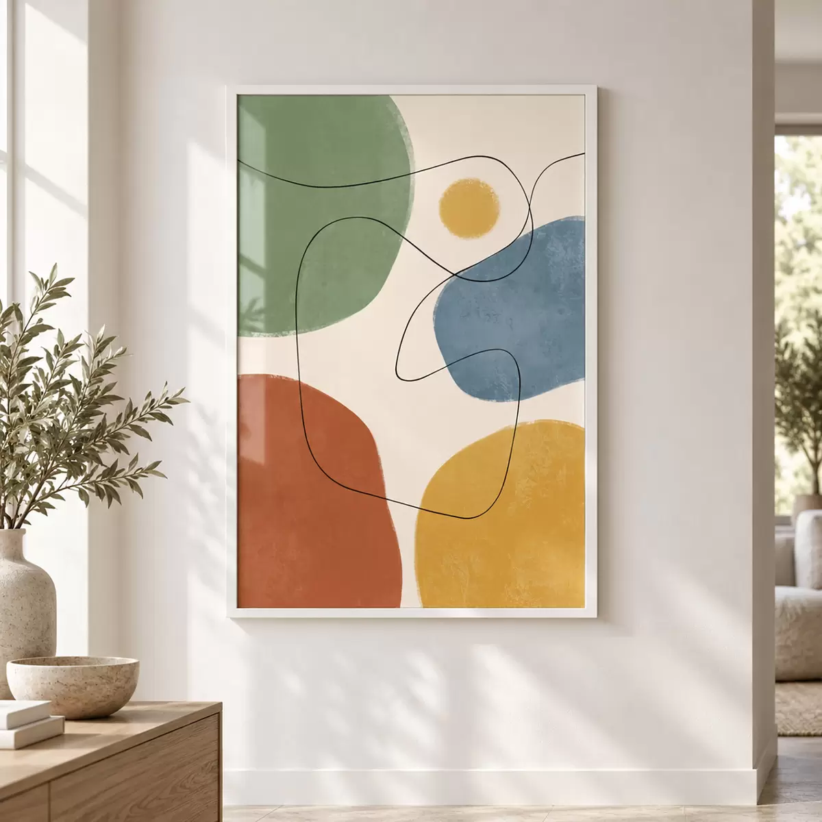 Plakat Abstrakcyjne kolory z płynnymi liniami f50736