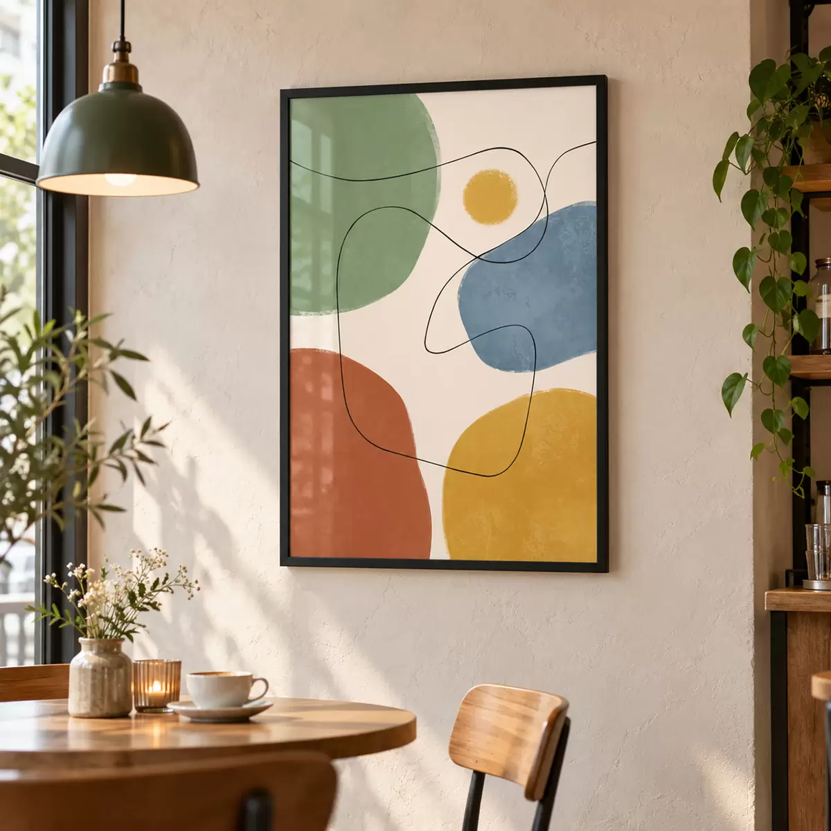 Plakat Abstrakcyjne kolory z płynnymi liniami f50736