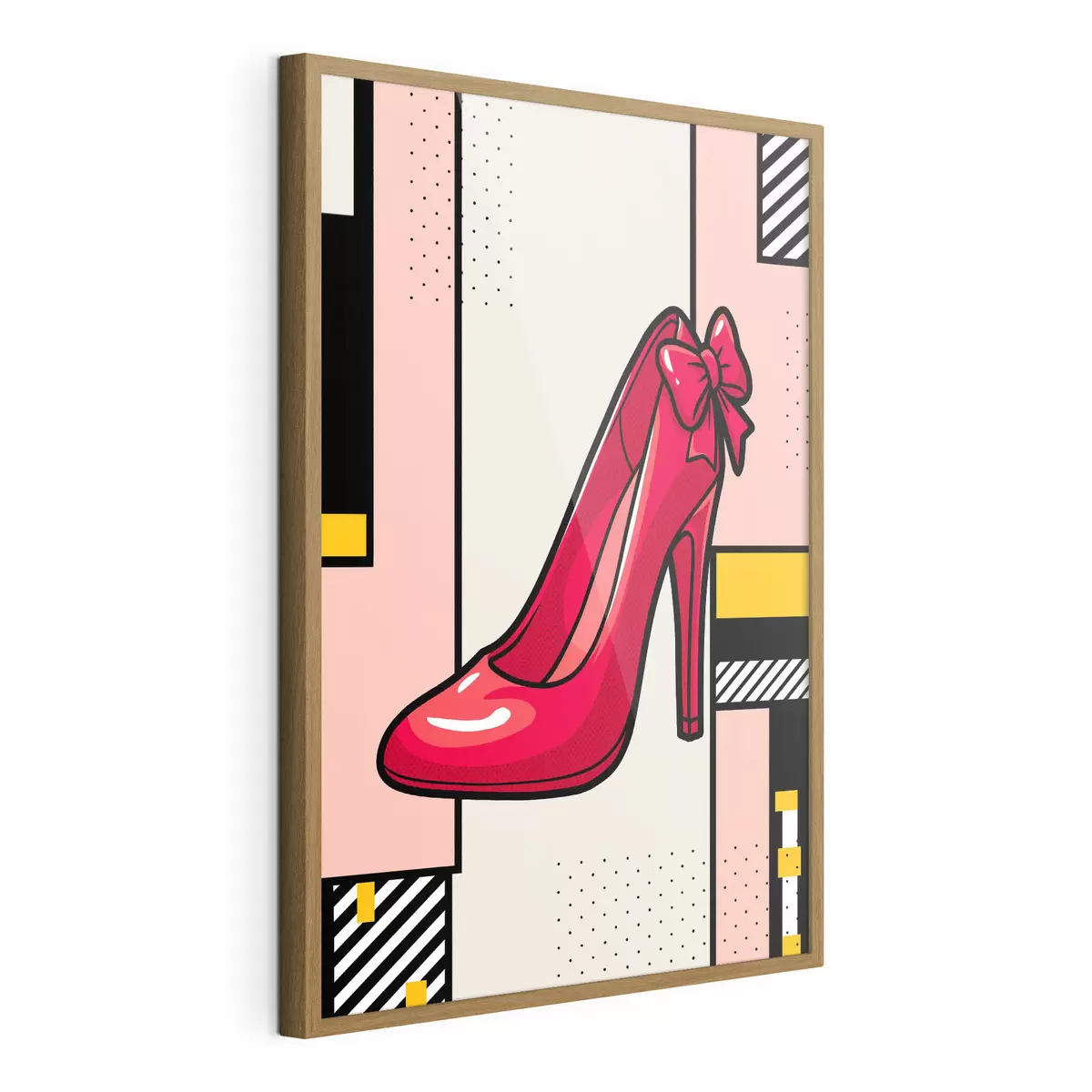 Plakat Elegancki czerwony obcas na zabawnym tle f50785