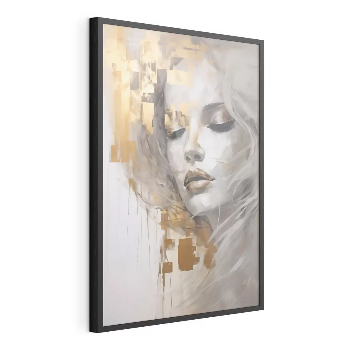 Plakat Abstrakcyjny portret młodej kobiety, nawiązujący do stylu malarskiego f51130