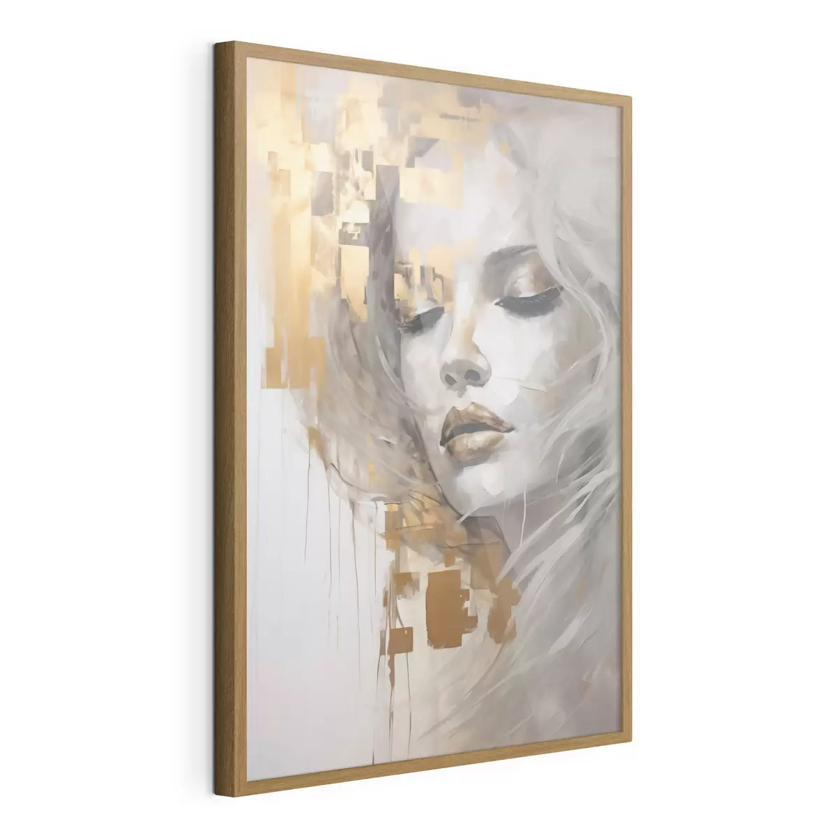 Plakat Abstrakcyjny portret młodej kobiety, nawiązujący do stylu malarskiego f51130