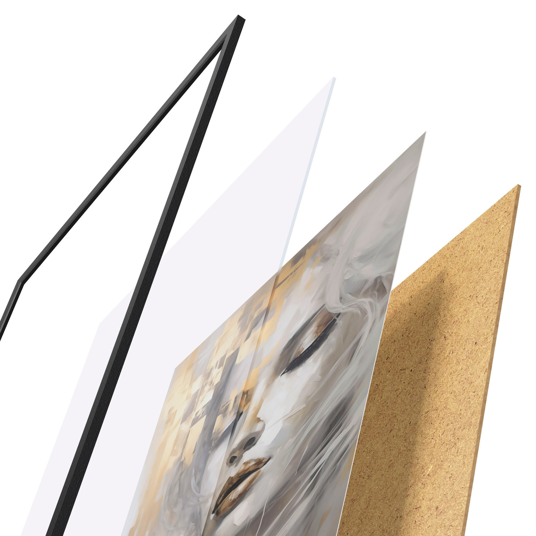Plakat Abstrakcyjny portret młodej kobiety, nawiązujący do stylu malarskiego f51130