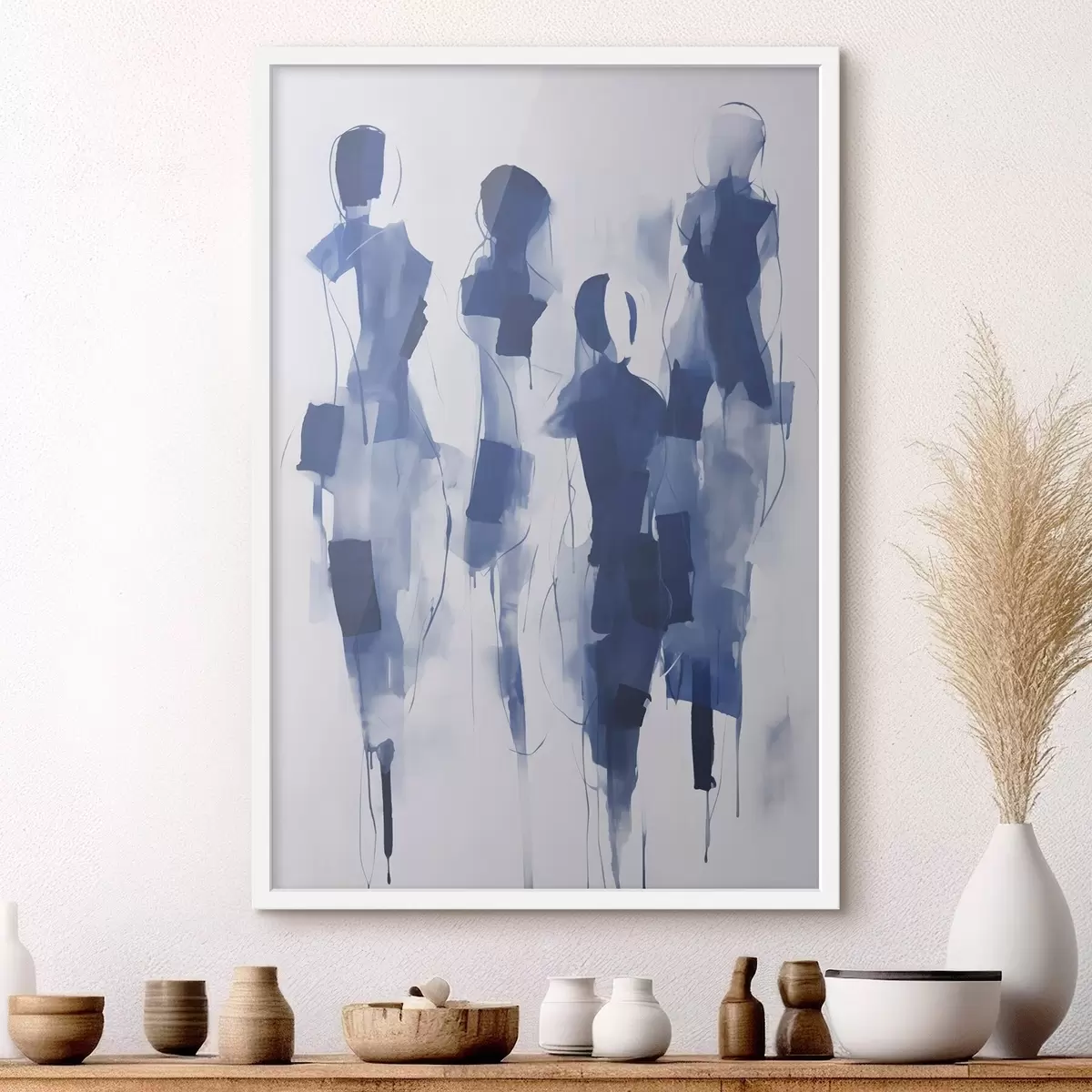 Plakat Abstrakcyjne sylwetki, imitacja malarstwa f51131