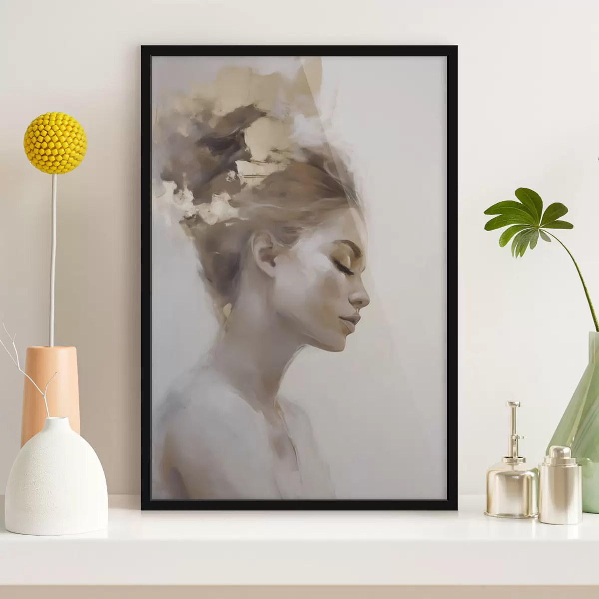 Plakat Portret profilowy młodej kobiety f51134