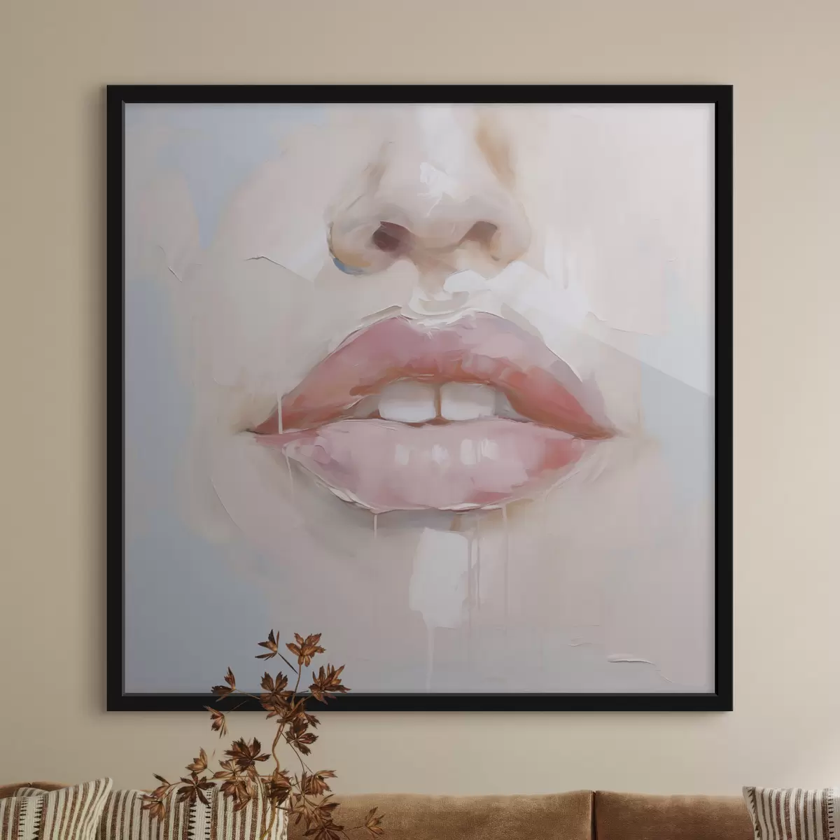 Plakat Usta, imitacja obrazu f51138