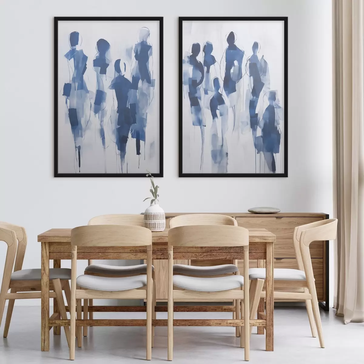 Plakat Abstrakcyjne sylwetki, imitacja malarstwa d31097