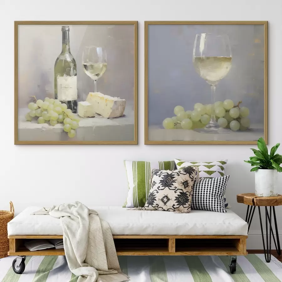 Fototapeta Wino i winogrona – imitacja obrazu d31099