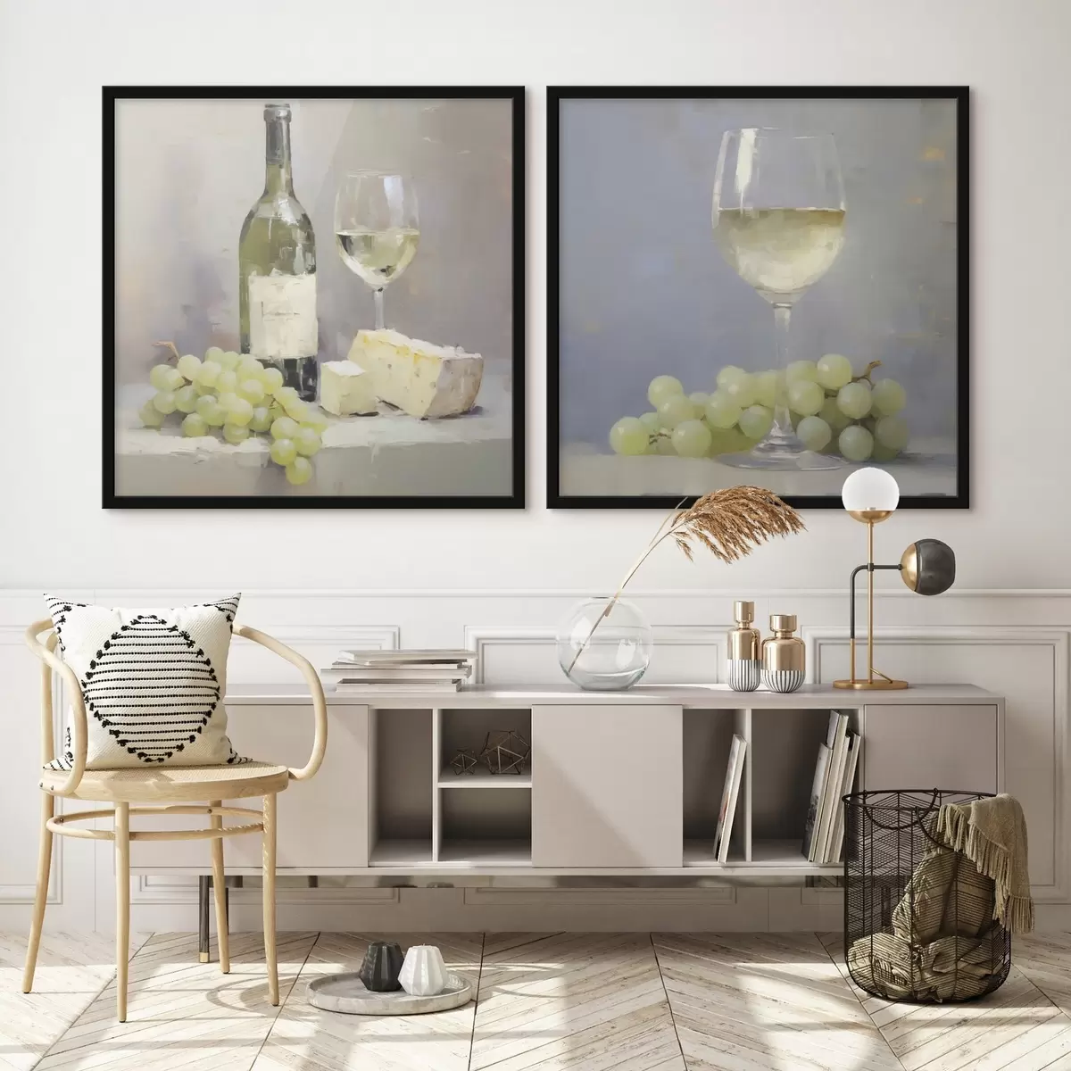 Plakat Wino i winogrona – imitacja obrazu d31099