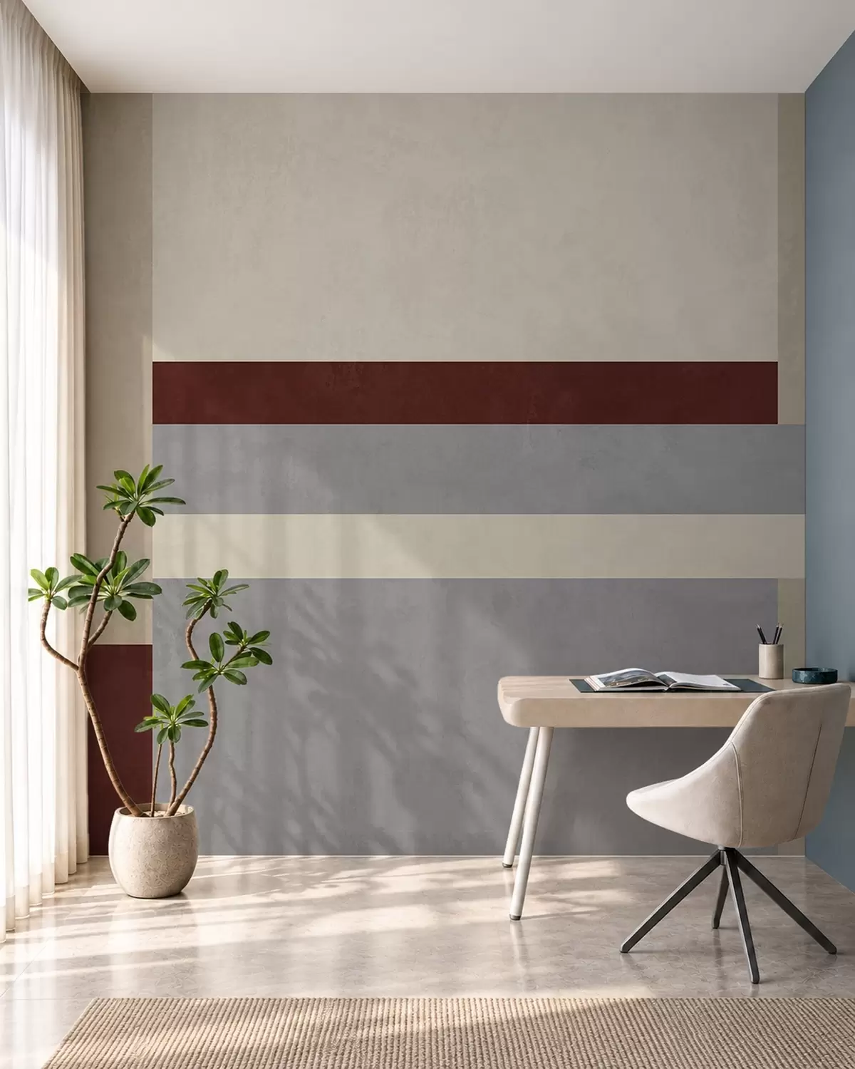Fototapeta Geometria abstrakcyjna z blokami w kolorach bordowym, szarym i beżowym w05890v2