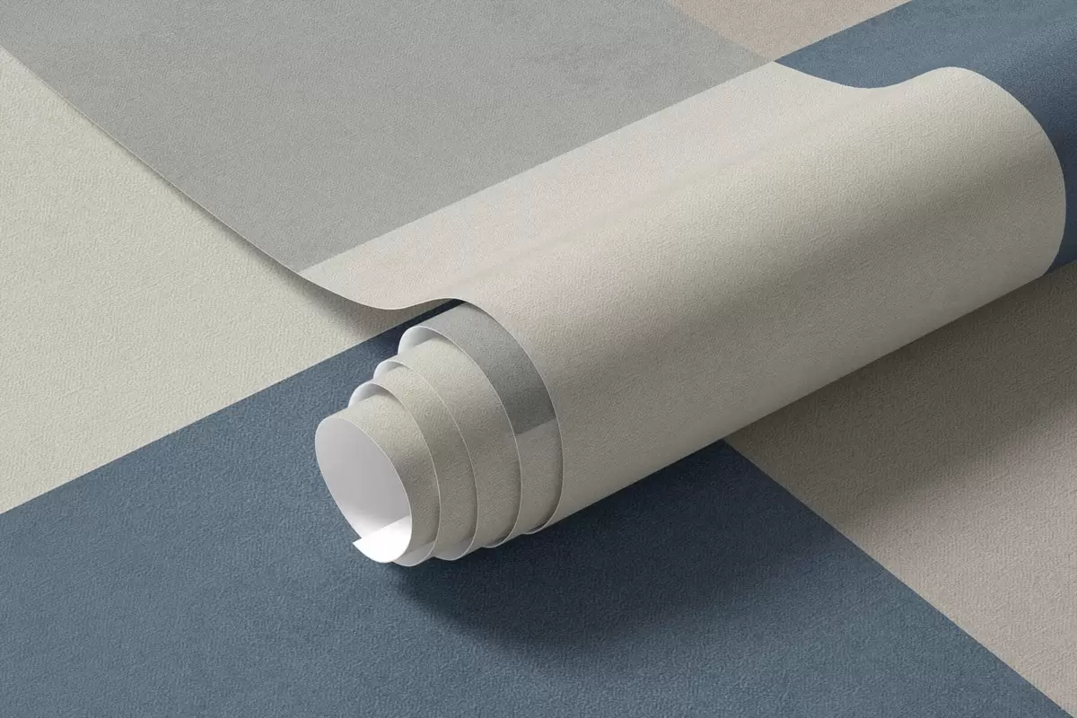 Fototapeta Abstrakcyjne beżowe i szare prostokąty z niebieskim akcentem w05891v2