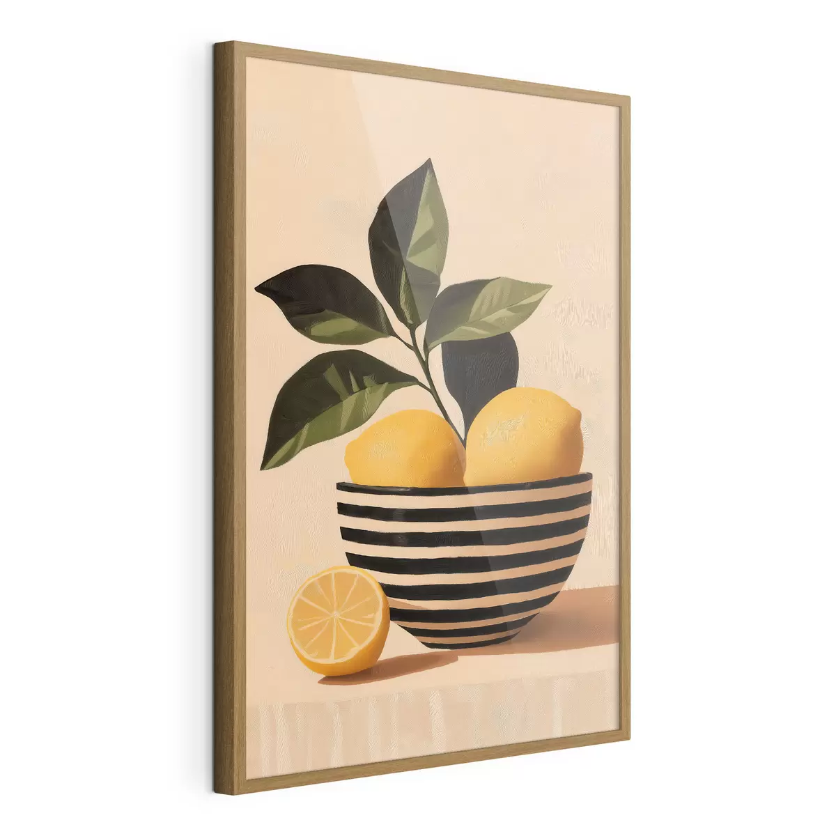 Plakat Cytryny w misce w paski f51046
