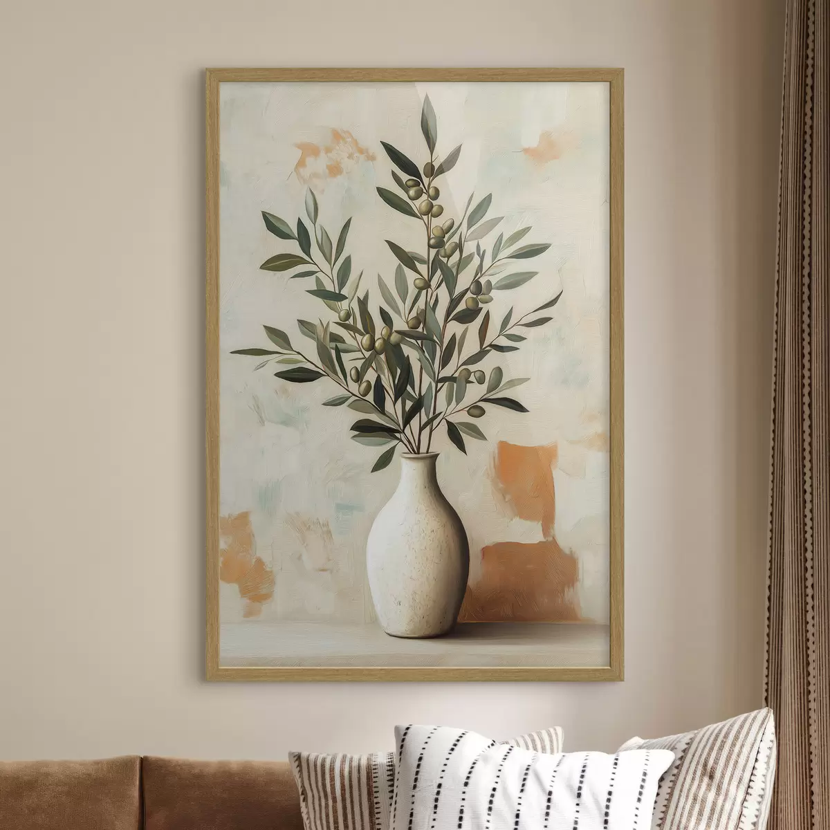 Plakat Gałązki oliwne w wazonie f51047
