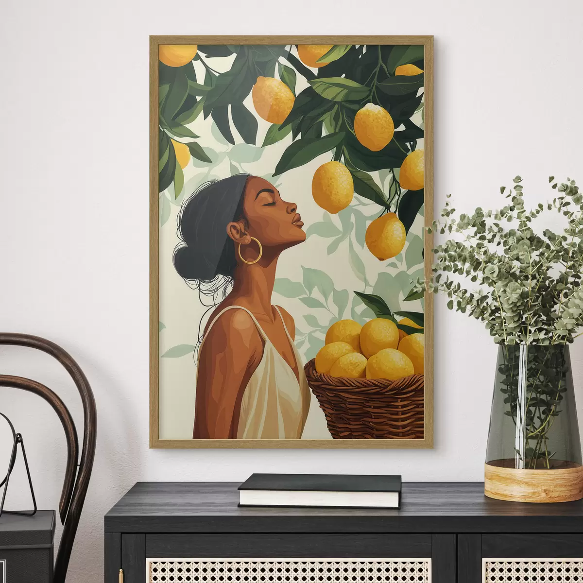 Plakat Dziewczyna wśród cytryn f51049