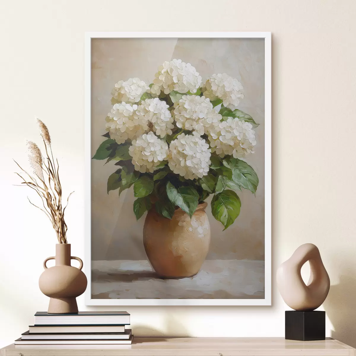 Plakat Białe hortensje f51062