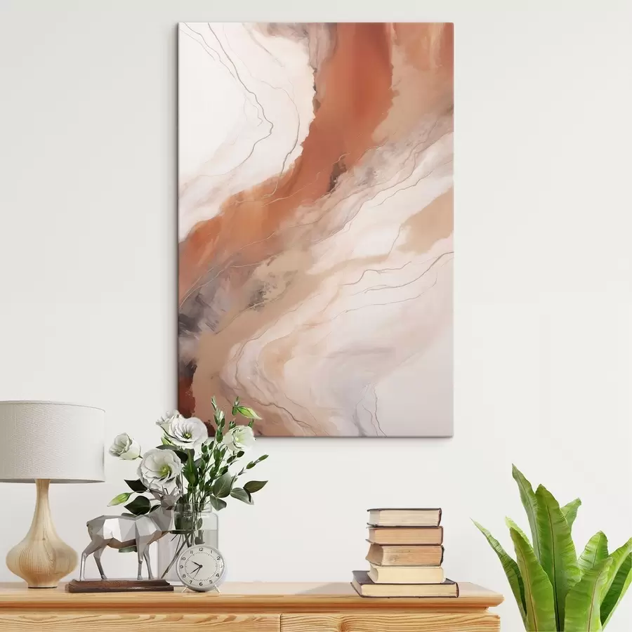 Obraz Ciepłe, terakotowe fale w stylu Fluid Art s51085
