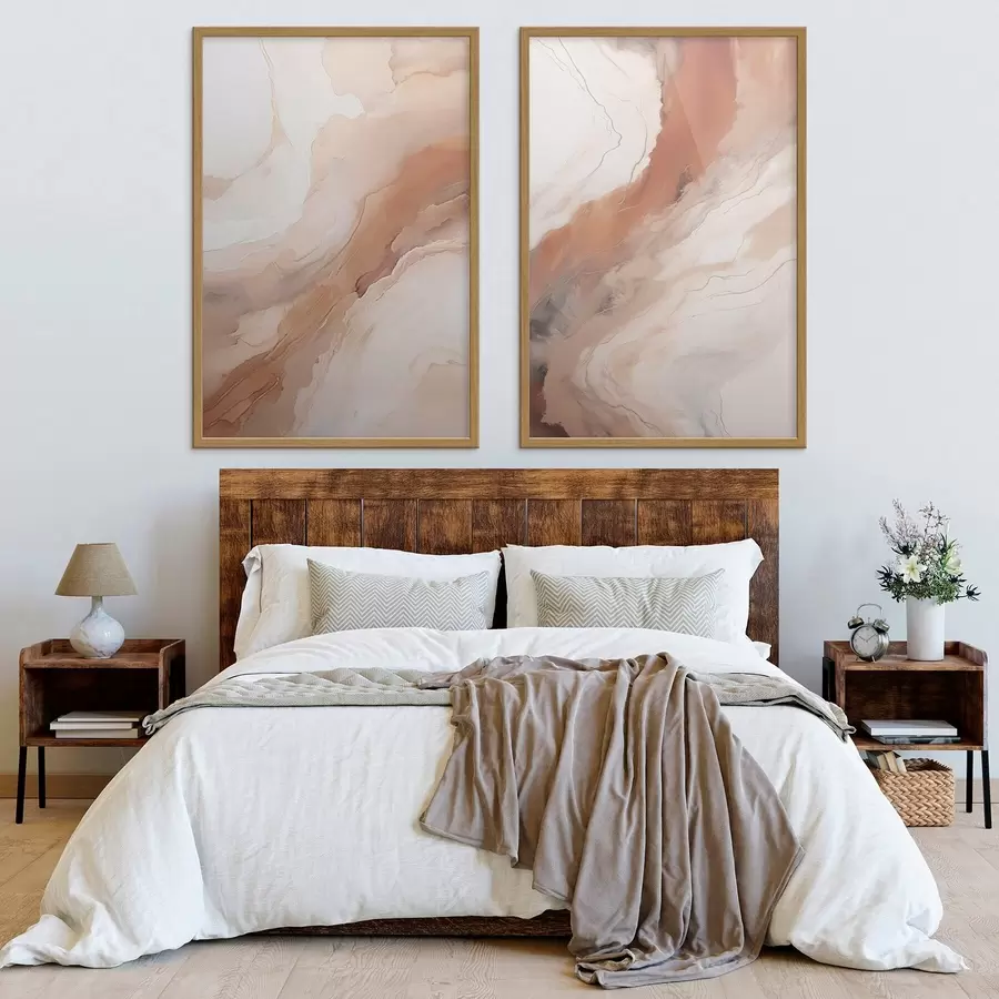 Fototapeta Warstwy w stylu „Fluid Art” w odcieniach beżu i terakoty d31089