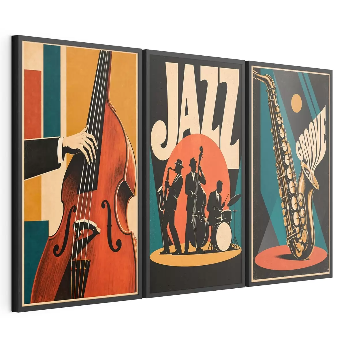 Plakat Muzycy jazzowi w żywych kolorach d31114
