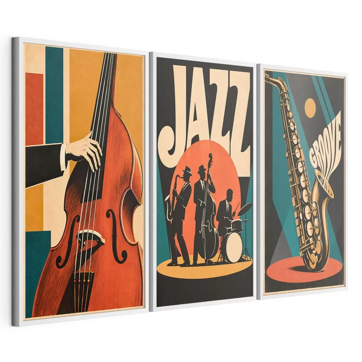 Plakat Muzycy jazzowi w żywych kolorach d31114